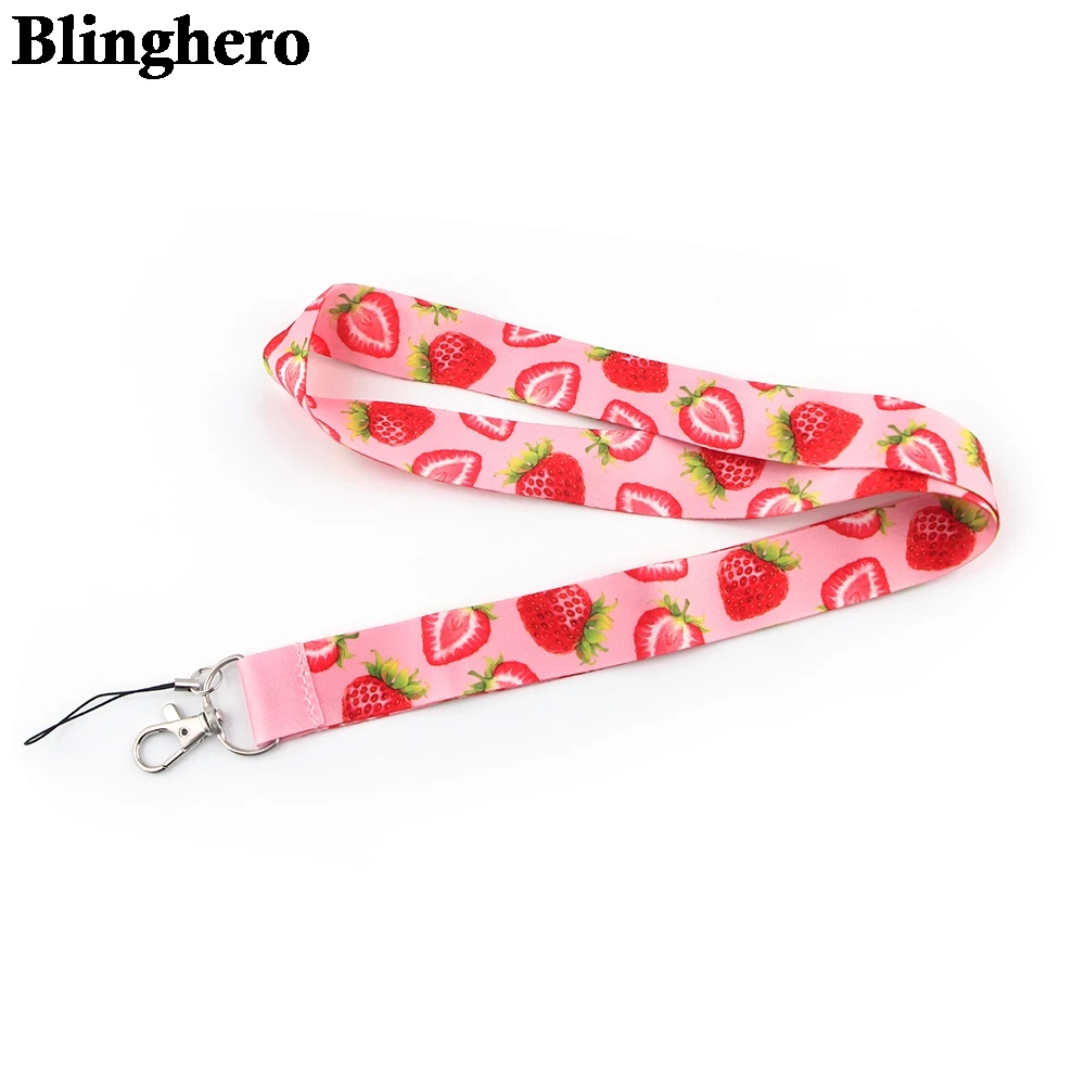 CB542 Summer Fruit Pattern Neck Strap Hang Rope for Key ID Card Cell Phone Straps Watermelon Strawberry Lanyard Badge Holder