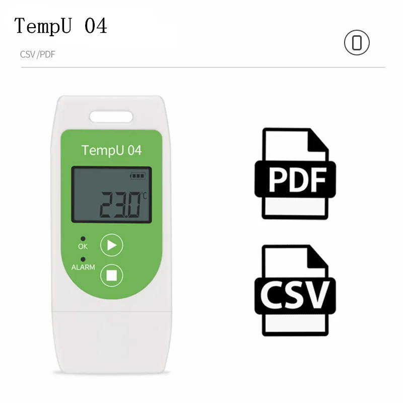 TempU04 USB Temperature Data Logger Reusable Temperature Recorder PDF Report Temperature Record Instrument