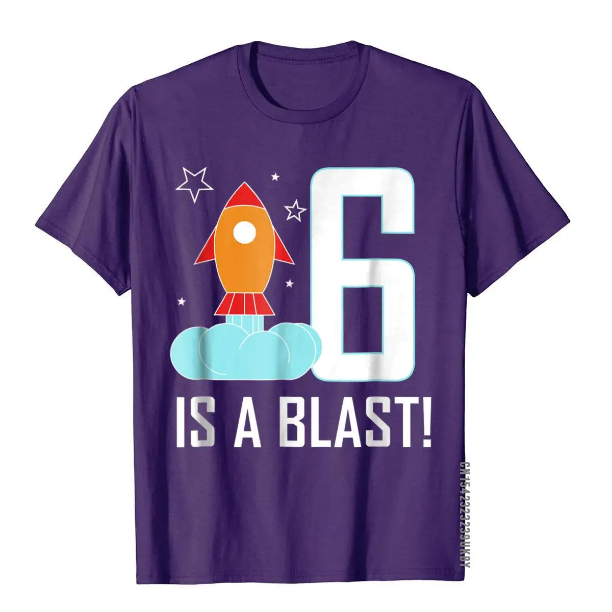 Space Birthday Shirt 6 Is A Blast Rocket Ship Gift Special Crazy T Shirt Cotton Mens Tops Shirts Casual