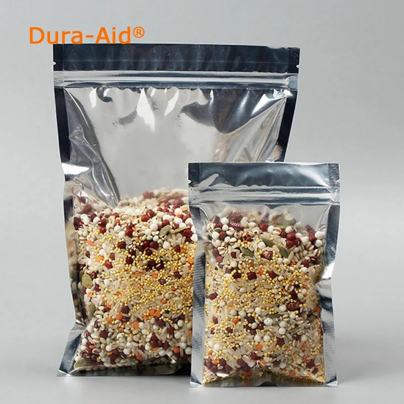 Bolsa de plástico con cierre hermético para cosméticos, bolsa de plástico transparente de un lado con cierre de cremallera resellable, embalaje de compras