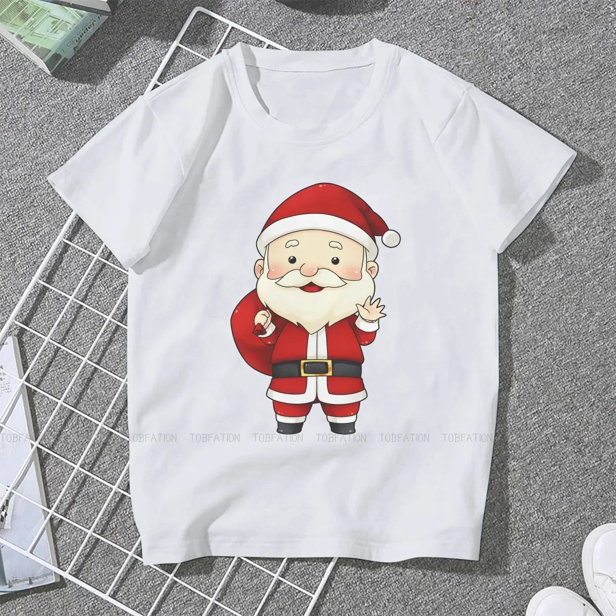 Santa Clip Female Shirts Merry Christmas Happy New Year Loose Vintage Women Clothes Harajuku Casual Feminine Blusas