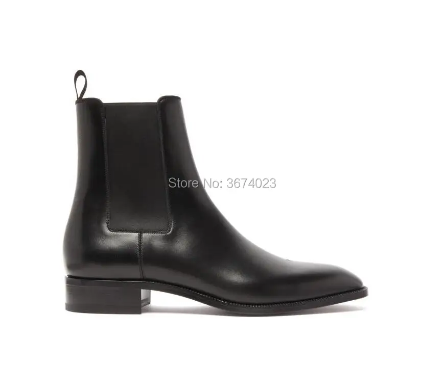 

Qianruiti Brand Chelsea Boots Men Suede Leather Low Heeled Elastic Band Ankle Boots High Top Hombre Botas