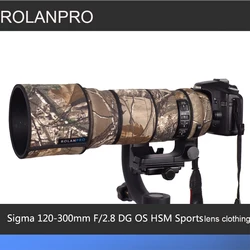 Kamuflaż ROLANPRO do obiektywu Sigma 120-300mm F/2.8 OS sportowa osłona przeciwdeszczowa osłona obiektywu rękaw ochronny Sigma 120 300mm