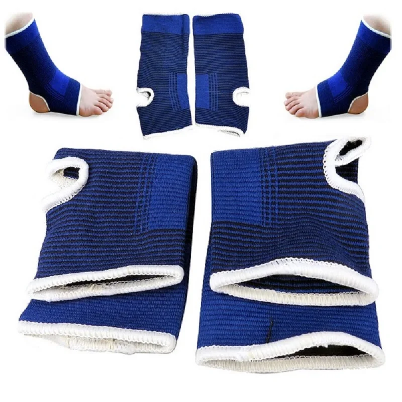 1Pair Elasticated Knee Blue Knee Pads Knee Support Brace Leg Arthritis Injury GYM Sleeve Elasticated Bandage Ankle Brace Support