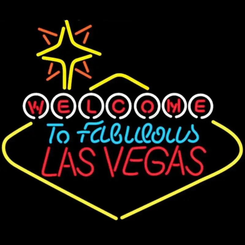 

Custom Welcome To Fabulous Las Vegas Glass Neon Light Sign Beer Bar