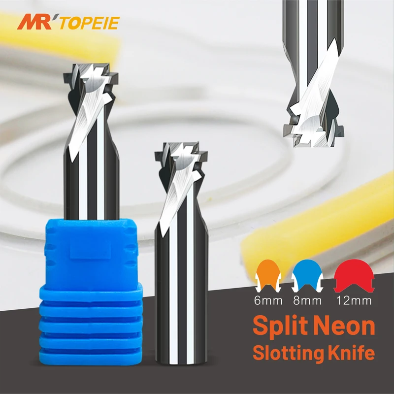 Neon Lights Tungsten Carbide Acrylic Slotting Knife Mini Advertising Words Light Strip Molding End Mill For LED 6/8/12mm