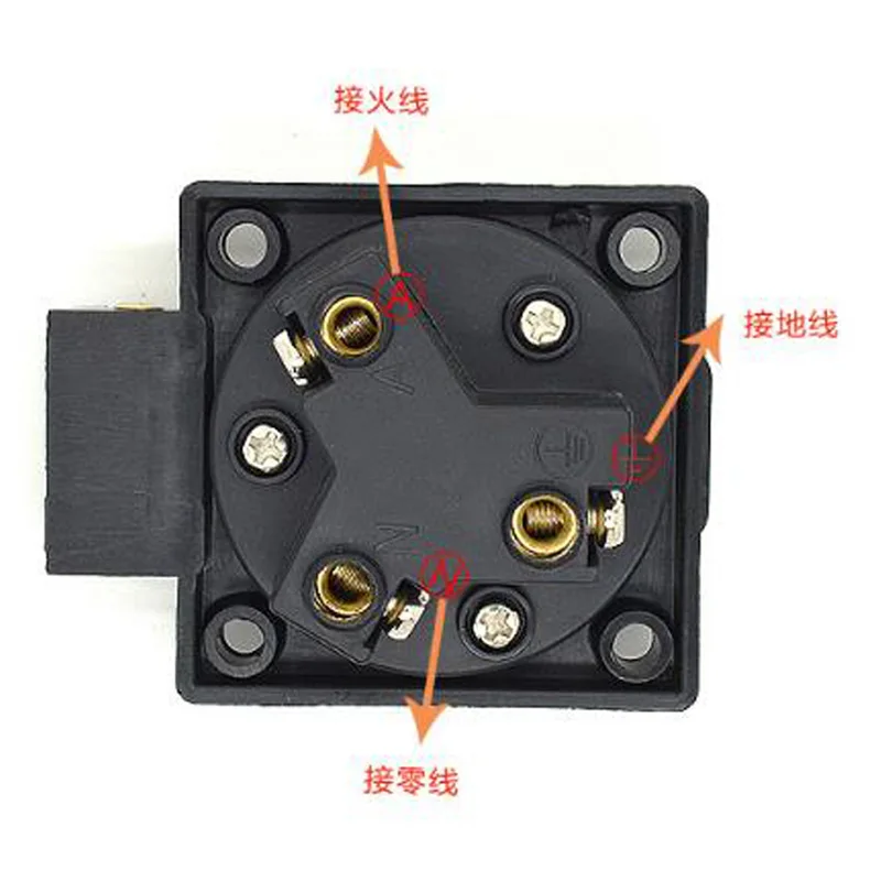 Czarna okrągła pokrywa 50*50 mm Australijskie gniazdo zewnętrzne IP44 10/15A 250V AU Elektryczne gniazdo zasilania prądem zmiennym Wodoodporne