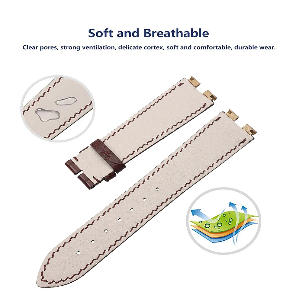 ZLIMSN Genuine Alligator Strap  leather Watch Band 21mm For PIAGET Series men's and women's watches Support Custom Size