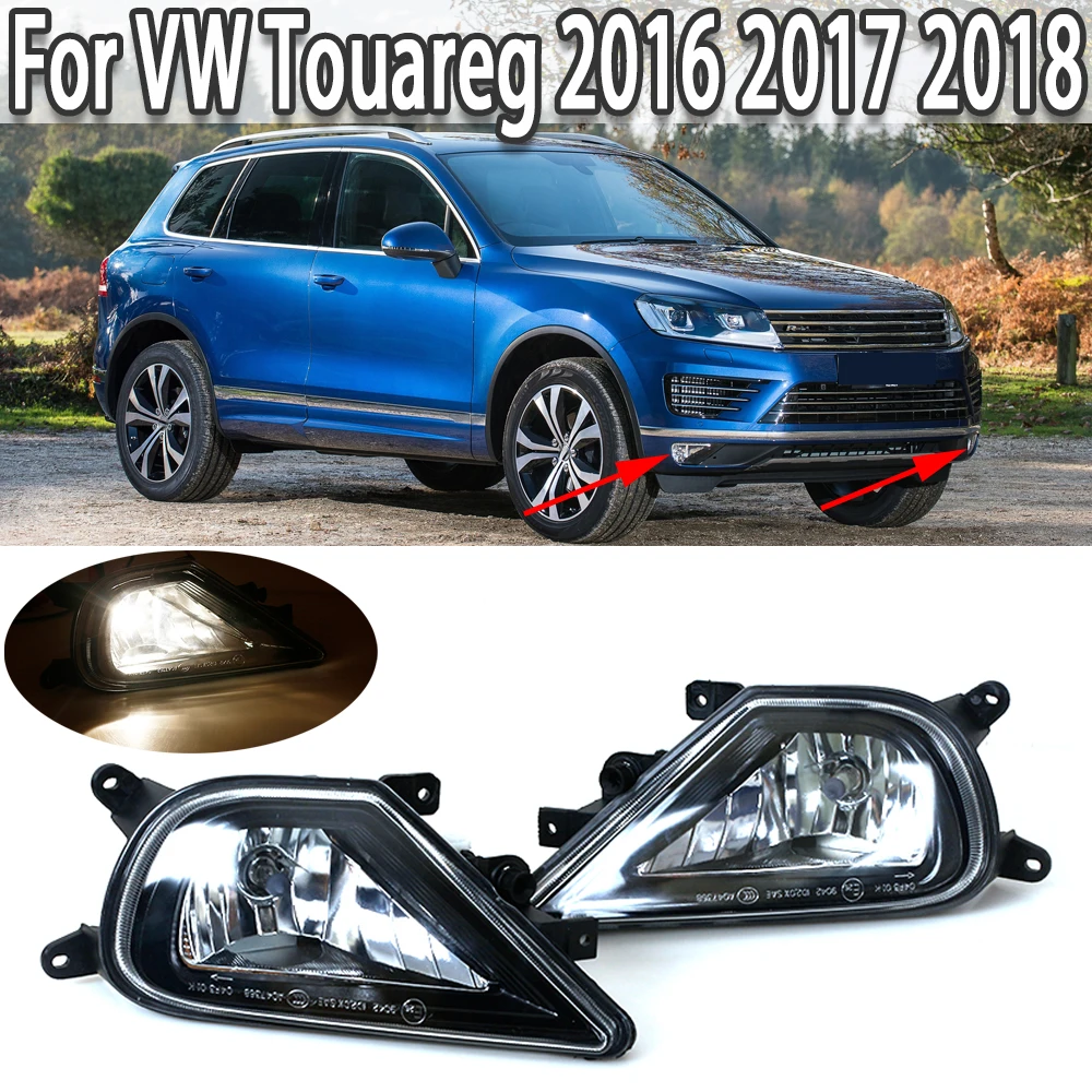 K-Car Left Right Front Bumper Fog Light Lamp With Bulbs For Volkswagen VW Touareg 2016 2017 2018 7P6941699G 7P6941700G