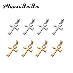 5PCS/lot Egyptian Life Symbol Stainless Steel Ankh Charm Pendant for Necklace Diy Jewelry Making Ankh Accessories
