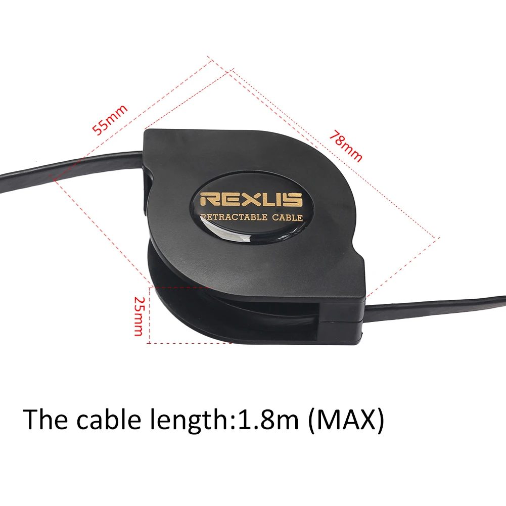 Retractable Pure Cable Version 1.4 HD Support 1080P 3D 1M/1.8M image 5