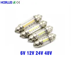 Mcdrlled 6v 12v 24v C5w Led C10w Bulb Festoon Car Interior Dome Lamp License Plate Reading Light 31mm 36mm 39mm 41mm Pack of 6