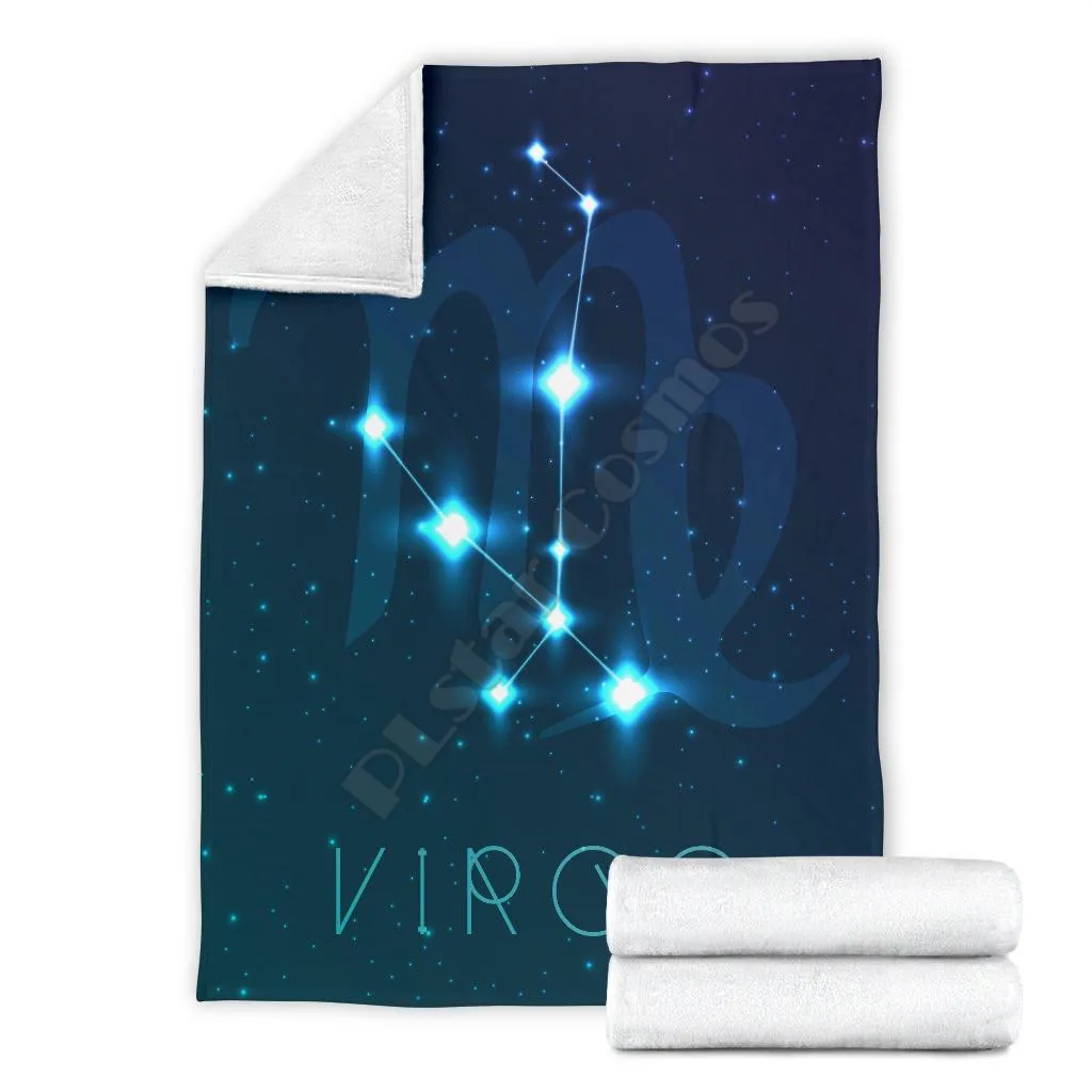 Virgo Zodiac fleece blanket Printed Blanket Adults/kids Fleece Blanket Sherpa Blanket 02