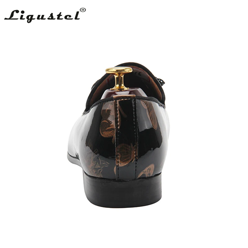 Ligustel-mocasines de piel auténtica para hombre, zapatos masculinos de estilo Casual, originales, de lujo, para fiesta de boda, con fondo rojo, de talla grande 13