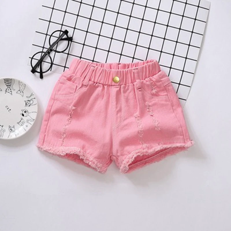 Summer Kids Shorts for Girls Korean Style Children Cotton White Black Powder Hot Short Pants Fashion Girl Clothes Size 120-170