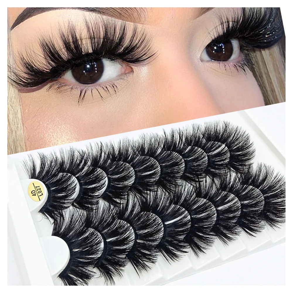 5/8 pairs 25mm mink lashes 3D dramatic false eyelashes handmade fluffy eyelashes natural long 25mm eyelash extension makeup