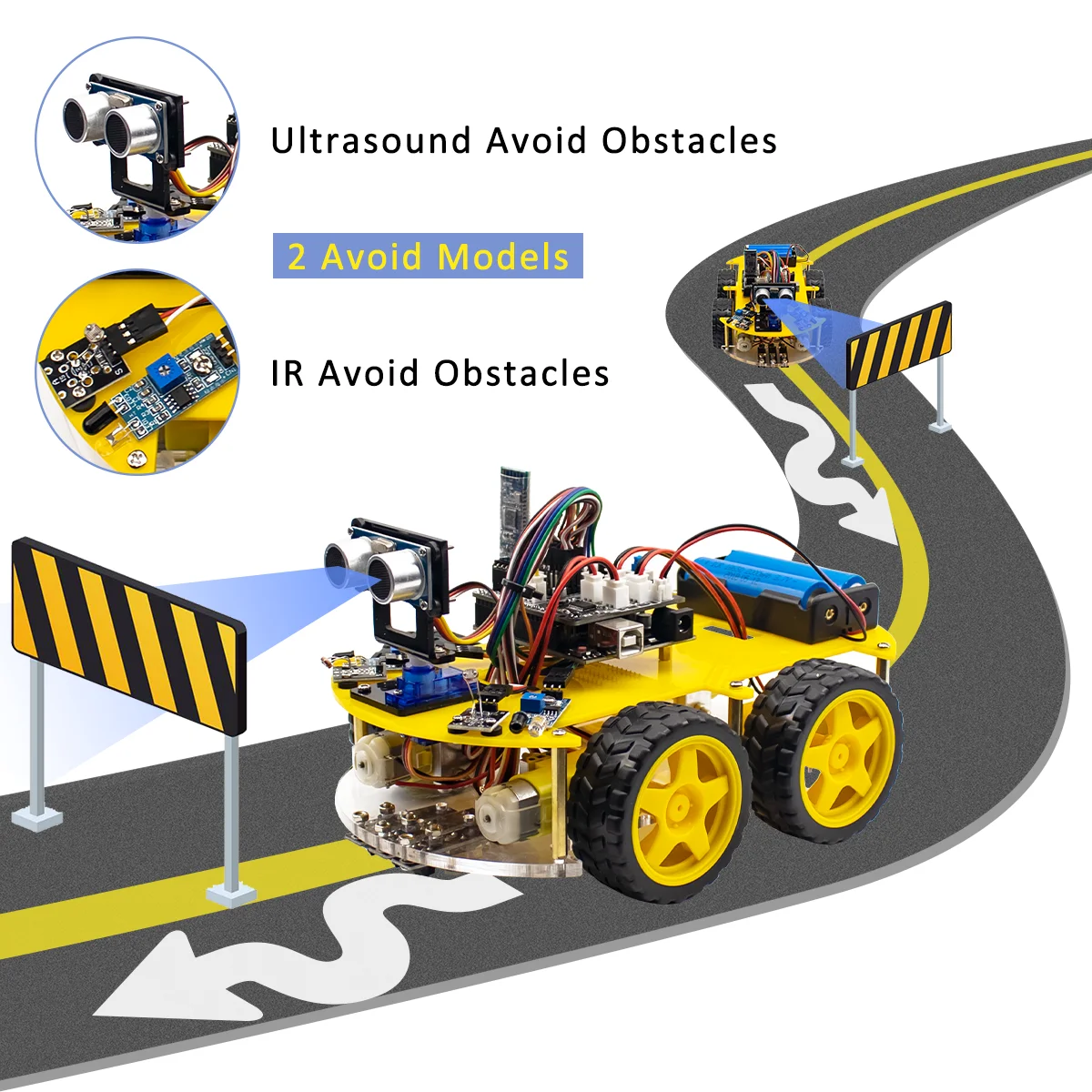 LAFVIN 4WD Smart Robot Car Kit Upgraded V2.0 for Arduino Starter