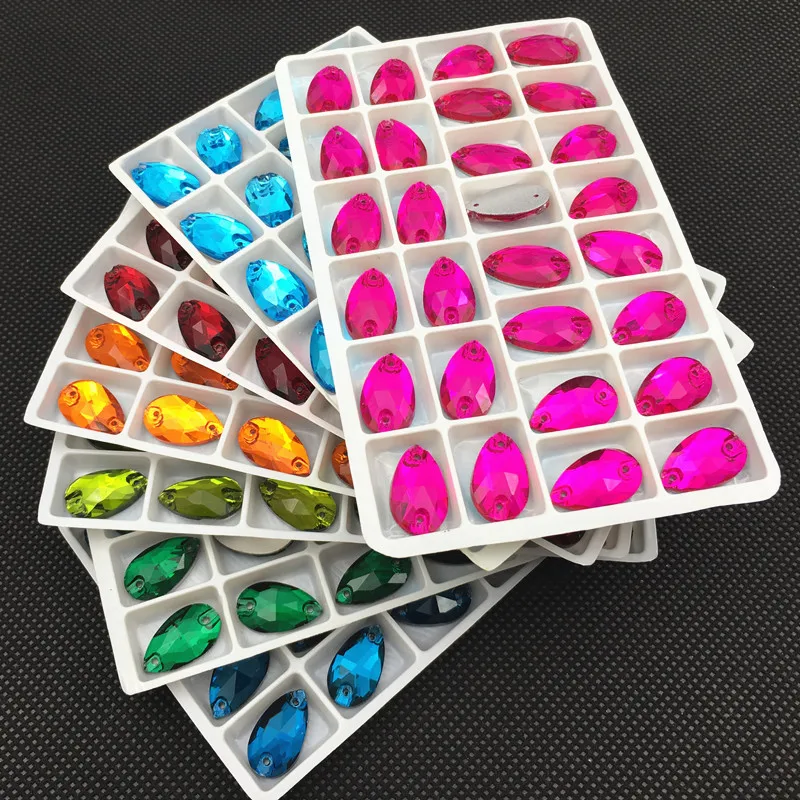 3230 Drop 7x12,11x18,13x22,17x28 mm Pear Sewing Crystal Flatback Rhinestones Sew On Stones Glass For Dresses Clothes Jewelry