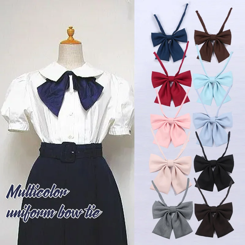 

Japanese School JK Uniform Bow Tie For Girls Butterfly Cravat Solid Color School Sailor Suit Uniform Accessories Students Bowtie