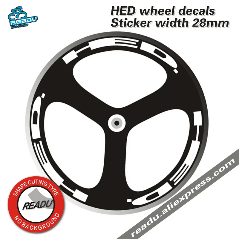 HED stickers Dead flywheel wheels decals sticker width 28mm HED Three rounds of wheels decals for two wheels stickers