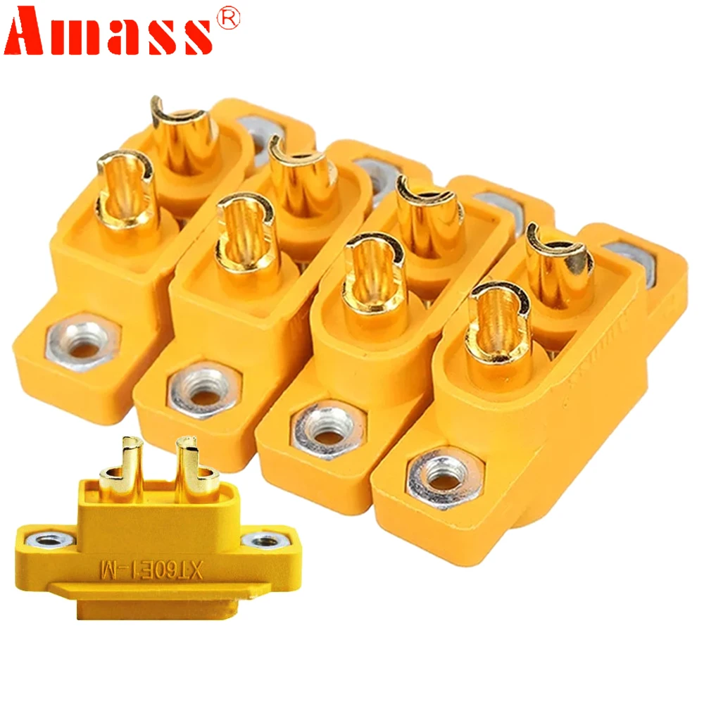 AMASS XT60E-M XT60 Nam Đầu Cắm Cho Xe Đua Mô Hình/Multicopter Cố Định Ban/DIY Phụ Tùng Xe Máy Bay Không Người Lái Đồ Chơi