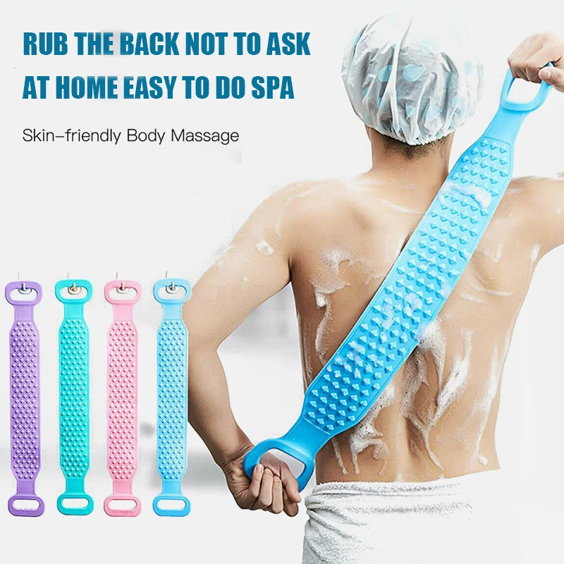 

1pc Magic Silicone Brushes Bath Towels Rubbing Back Mud Peeling Body Massage Shower Extended Scrubber Skin Clean Shower Brushes