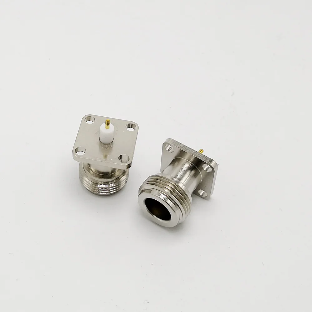 N-KFD-5 N نوع موصل أنثى لوحة جبل RF موصل محوري مع 4 حفرة شفة L16 الارسال اللاسلكي موصل 10 قطعة