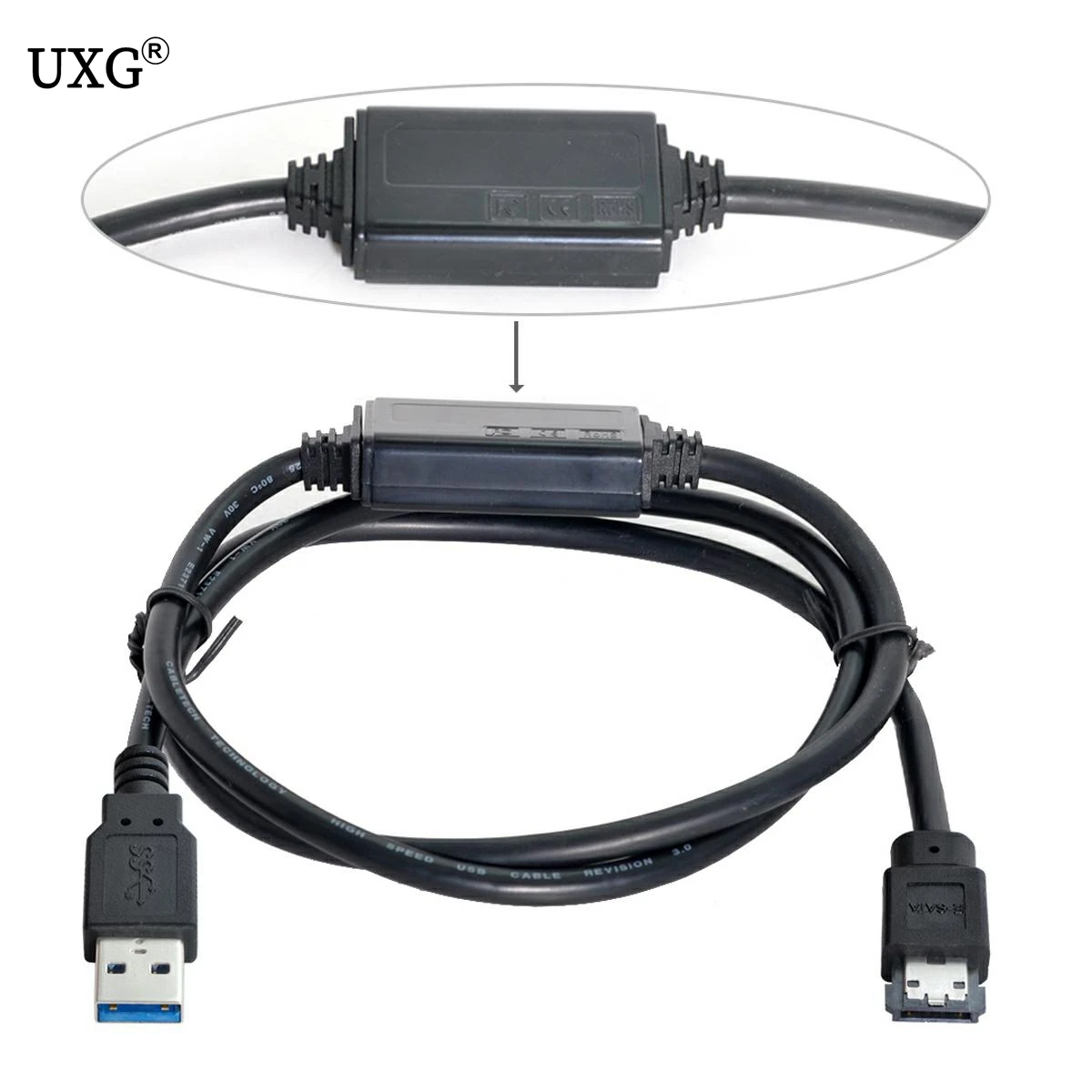 

USB 3.0 To ESATA Power Over eSATA DC 5V power to USB 3.0 Adapter USB3.0 to HDD/SSD/ODD eSATA power Converter cable 1m