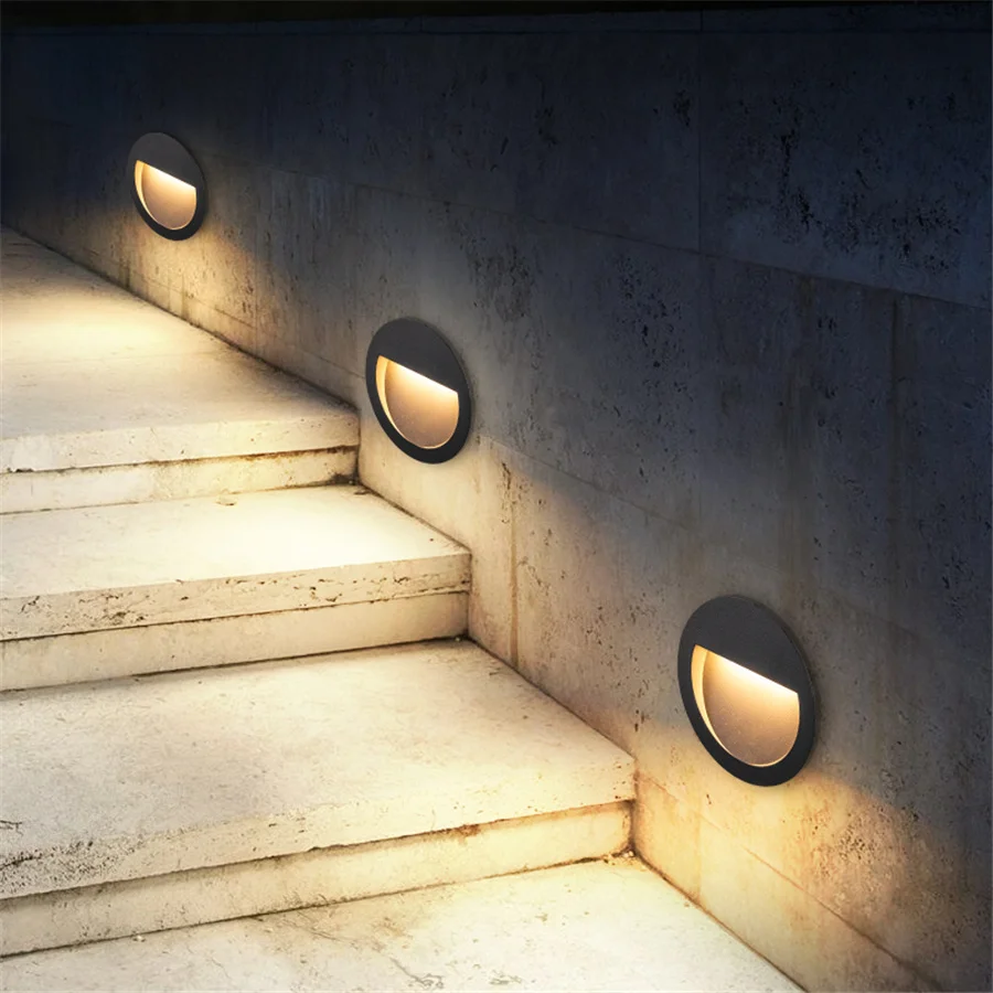 

6W Surface Mounted Led Step Stair Lights IP65 Waterproof Outdoor LED Footlight Garden Balcony Patio Corner Staircase Lamp