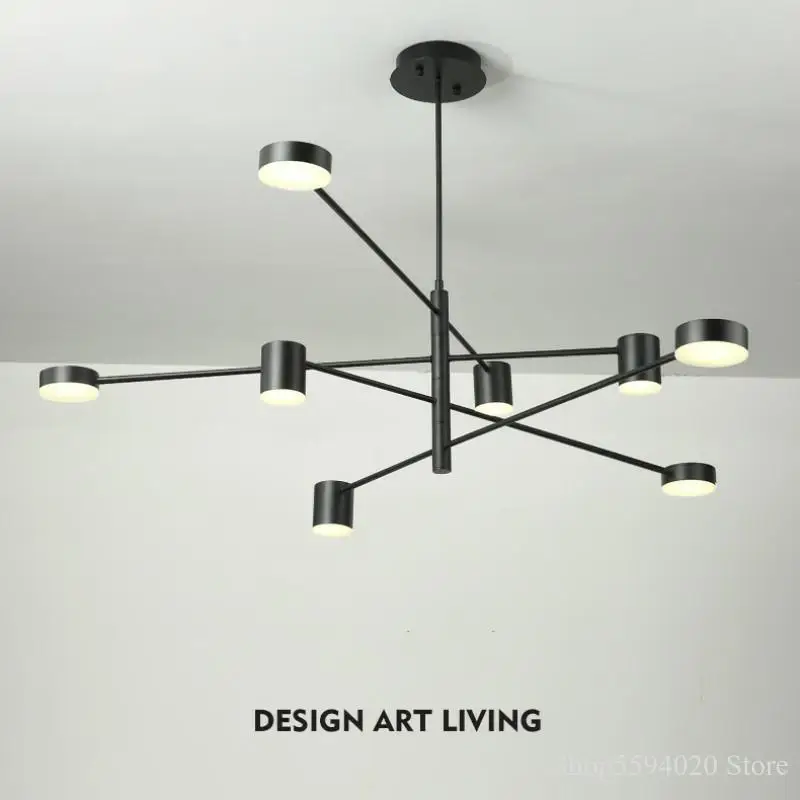 Modern Simple Led Chandelier Lighting  Living Dining Room Bedroom Lustres Pendentes Hanging Light Fixture Home Decor Gold/black