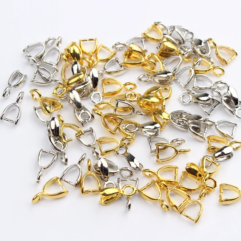 50pcs 5*10mm Seeds Buckle Pendants Clasps Hook Clips Bails Connectors Copper Mini Charms Bail Beads Supplies For Jewelry Making