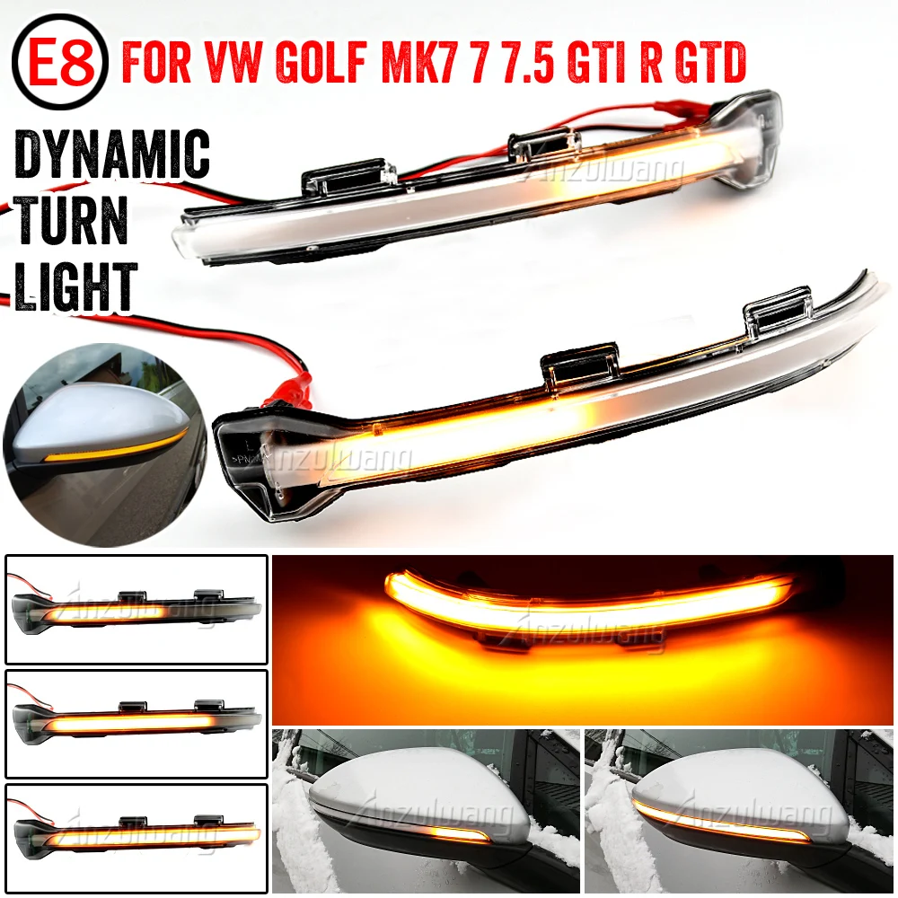 2 Stuks Voor Vw Golf MK7 7.5 7 Gti R Gtd Dynamische Blinker Led Richtingaanwijzer Voor Volkswagen Rline Sportsvan Touran zijspiegel Licht