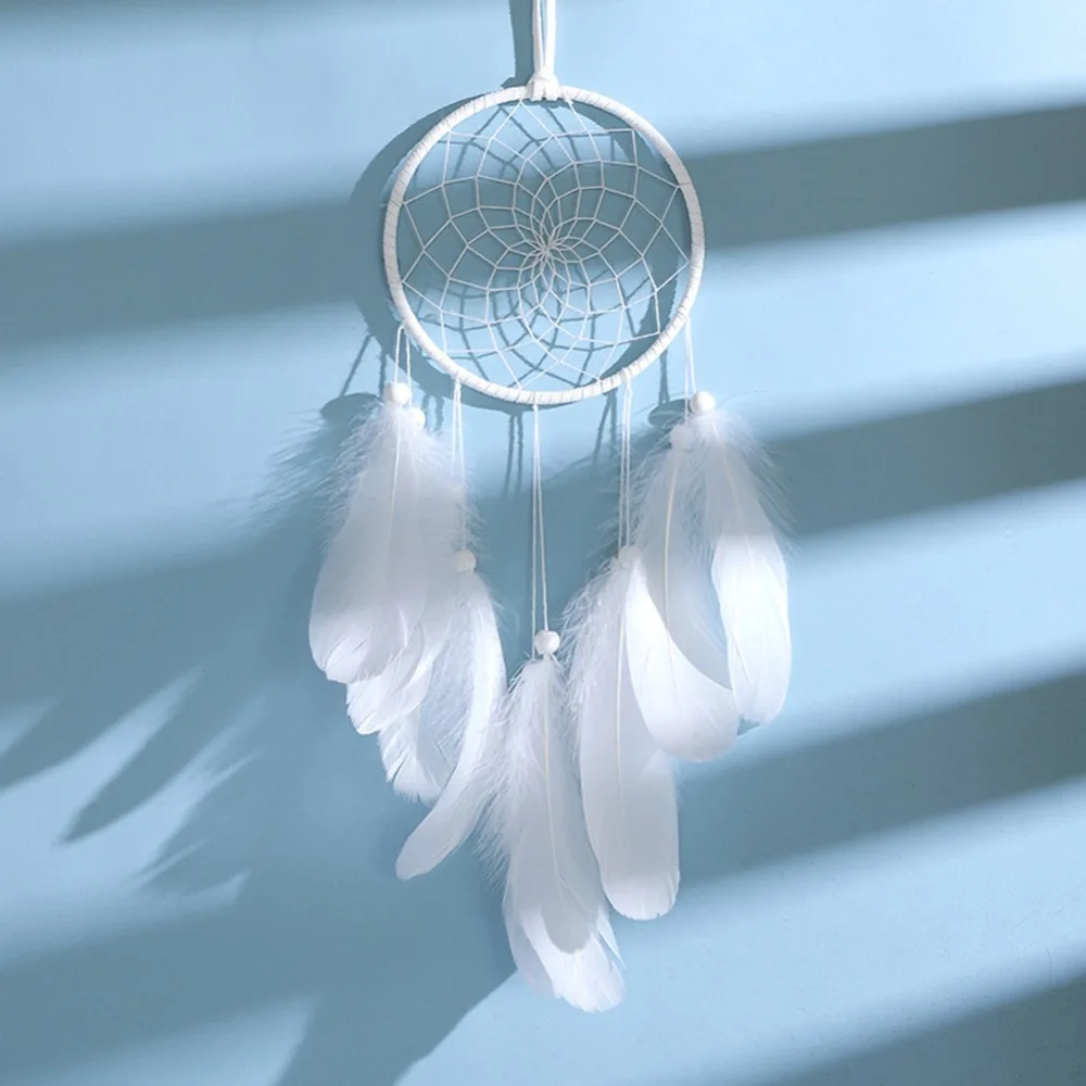 Attrape-rêves Blanc Délicat – Décoration Murale Faite Main, Style Nordique, Pour Chambre Ou Voiture - 11