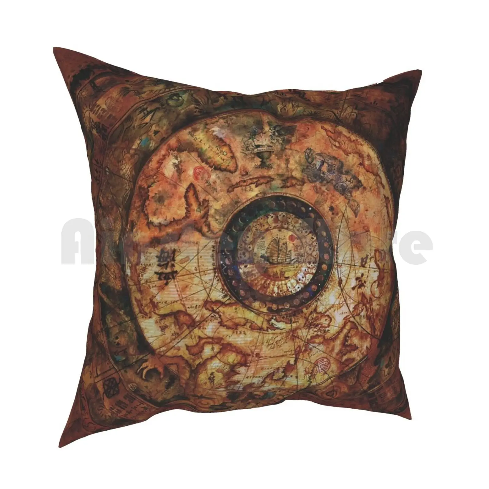 Map | Sao Feng Replica Map Pillow Case Printed Home Soft Throw Pillow Pirates Of The Carribean Map Naval Charts East