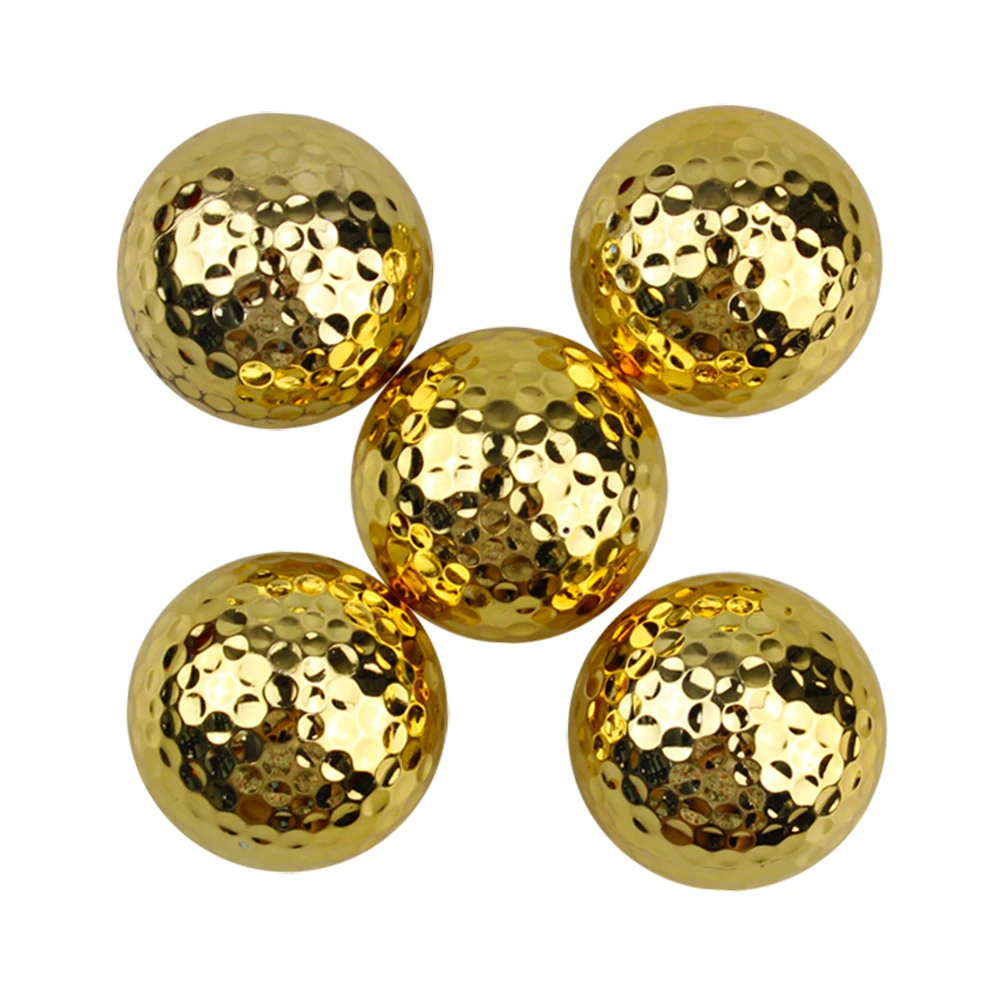 1Pcs Plated Gold Color Practice Golf Balls Gift