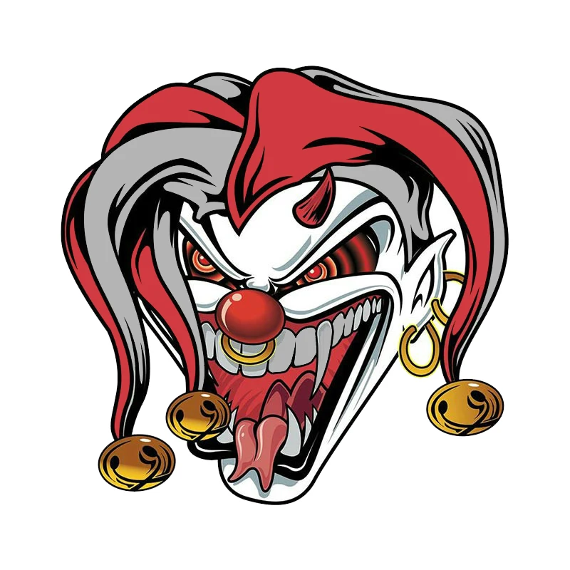 Cartoon Evil Clown Decal Cartoon Car Styling Rear Windshield Bumper Car Stickers Vinyl Graphic Auto Motorcycle Helmet Decor