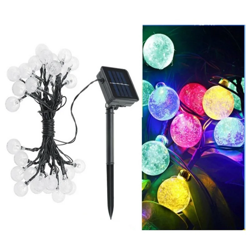 Solar Bubble Ball Led String Light Christmas Festival New year's garland Lamp Wedding Decoration