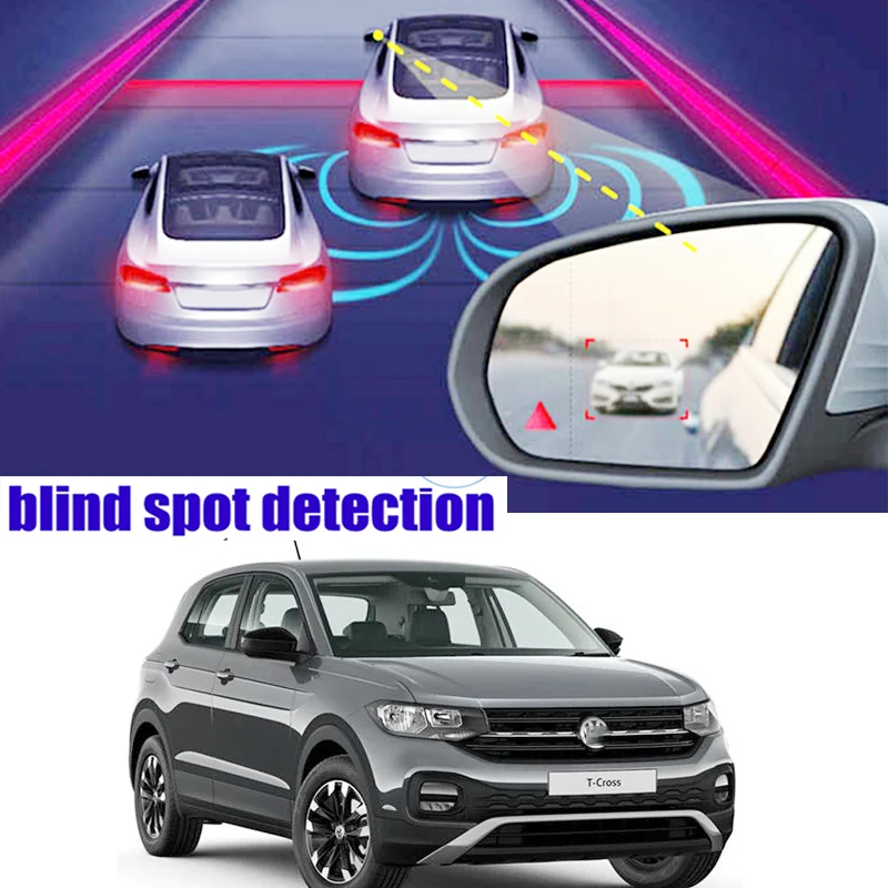 Car BSD BSA BSM Blind Area Spot Warning Safety Drive Alert Mirror Rear Radar Detection For Volkswagen VW T-Cross 2018~2020