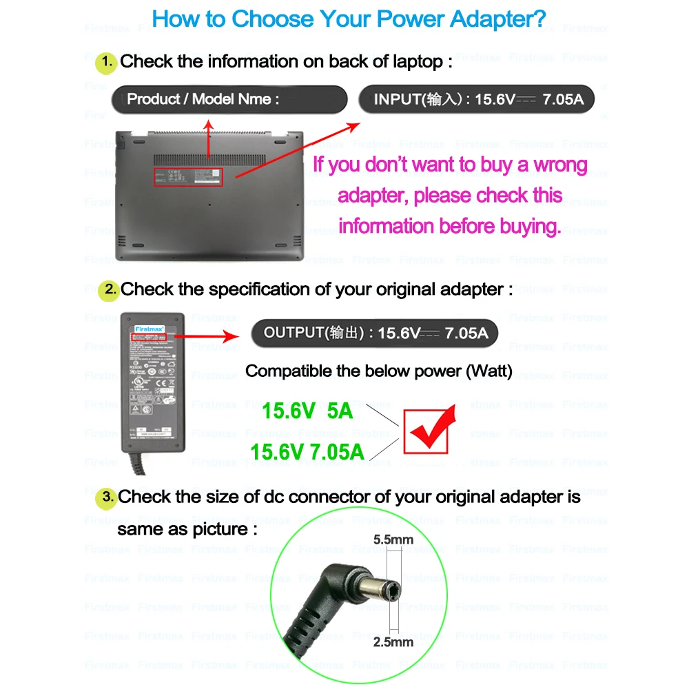 15.6V 7.05A 110W laptop charger ac adattatore di alimentazione per Panasonic ToughBook Cf-CF-19 CF-51S CF-52P CF-53S CF-54 CF-D1 CF-AA5713A M1