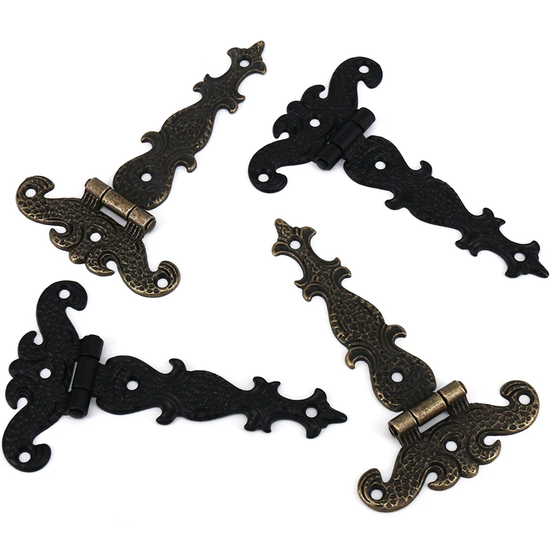 2Pcs 113*69mm Antique Bronze/Black Hinge for Windows Cabinet Cupboard Wardrobe Doors Wooden Boxes Jewelry Case Chest