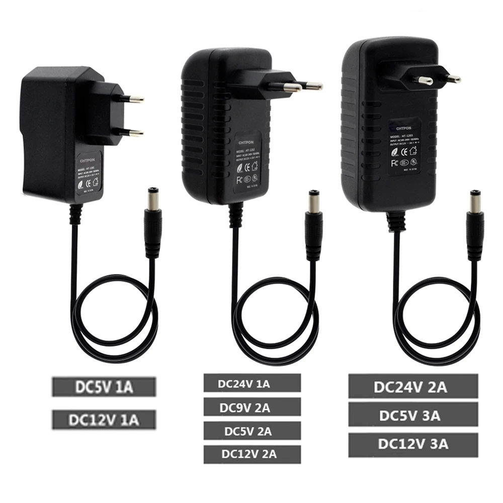 AC110-240V to DC5V 9V 12V 1A 2A 3A Universal Power Adapter Supply Charger adaptor EU US plug for 2835 5050 LED light strip