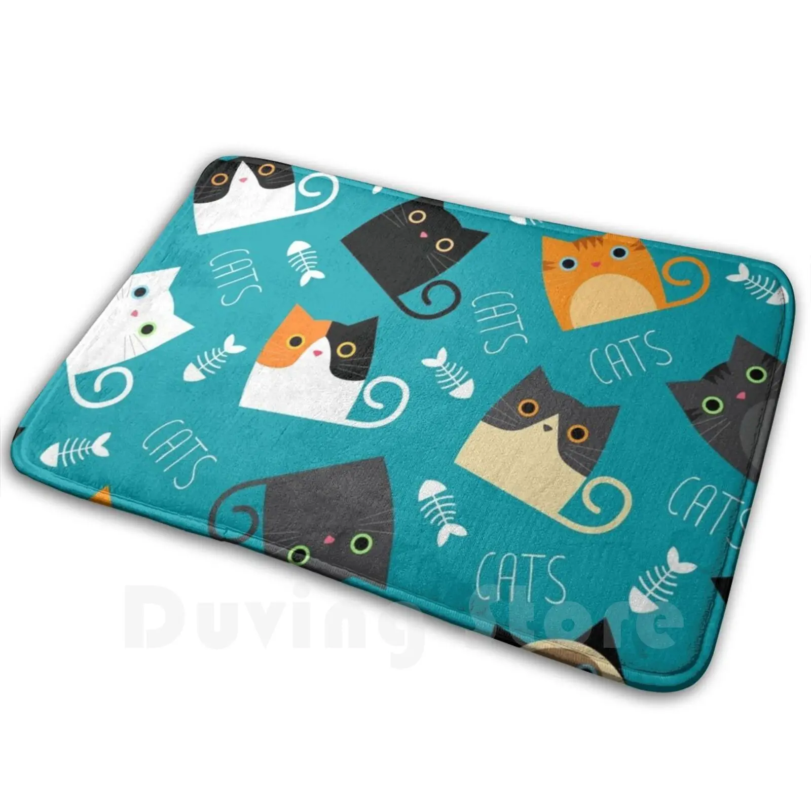 Cats Cats Everywhere Carpet Mat Rug Cushion Soft Non-Slip Cat Cats Cat Lover I Love Cats Calico Calico Cat Tuxedo Cat