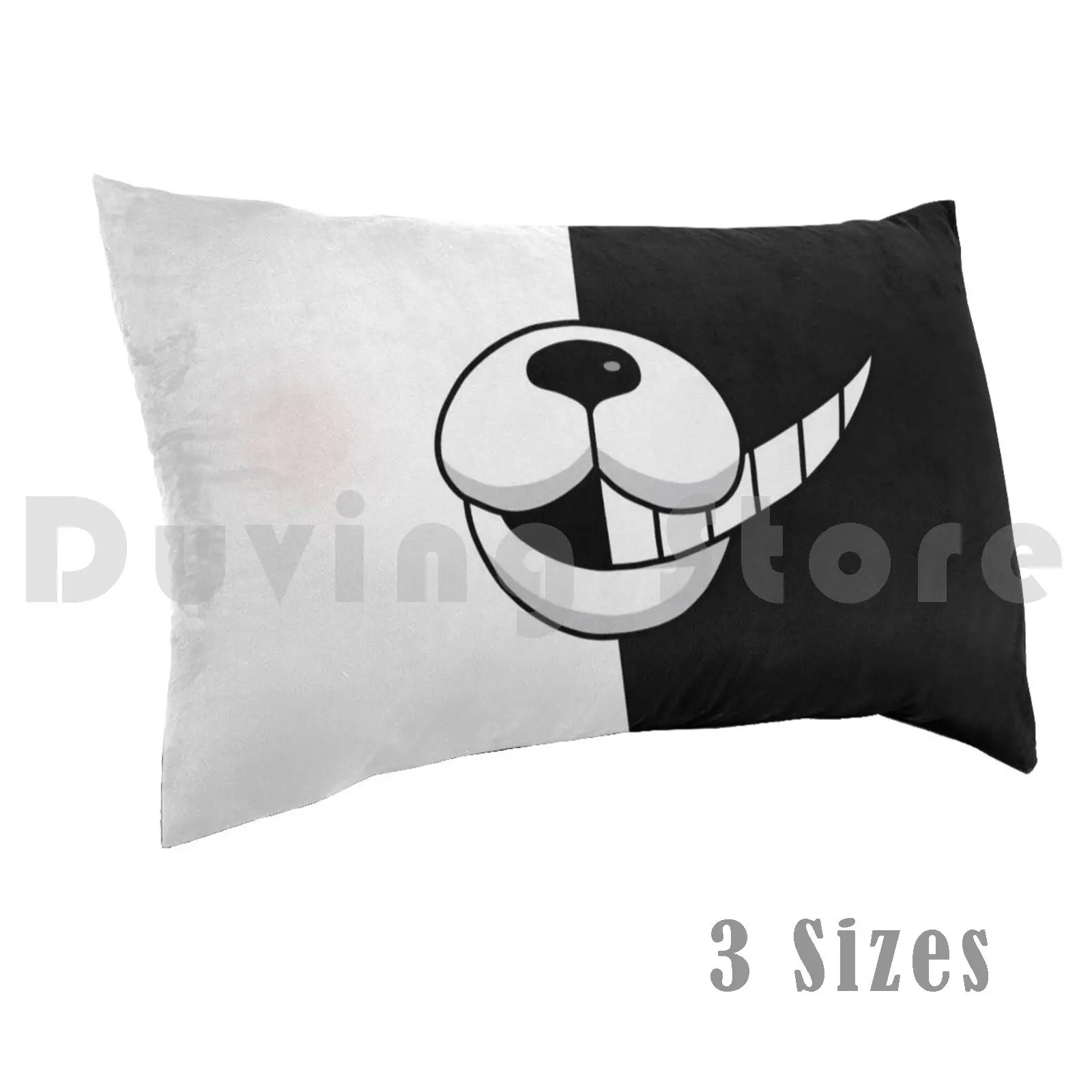 Monokuma Pillow Case DIY 50*70 Monokuma Kuma Bear Black And White Black White Red Good And Evil Despair