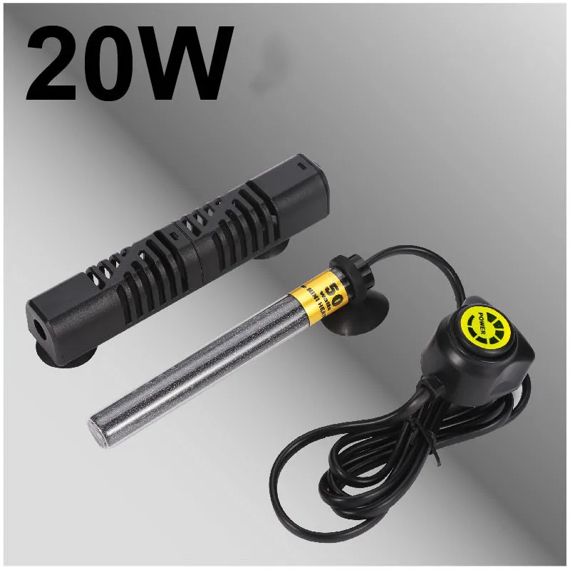 220V Mini Adjustable Aquarium Heater Submersible Turtle Fish Tank Water Heater Constant Water Temperature Heater Rods 20W-100W