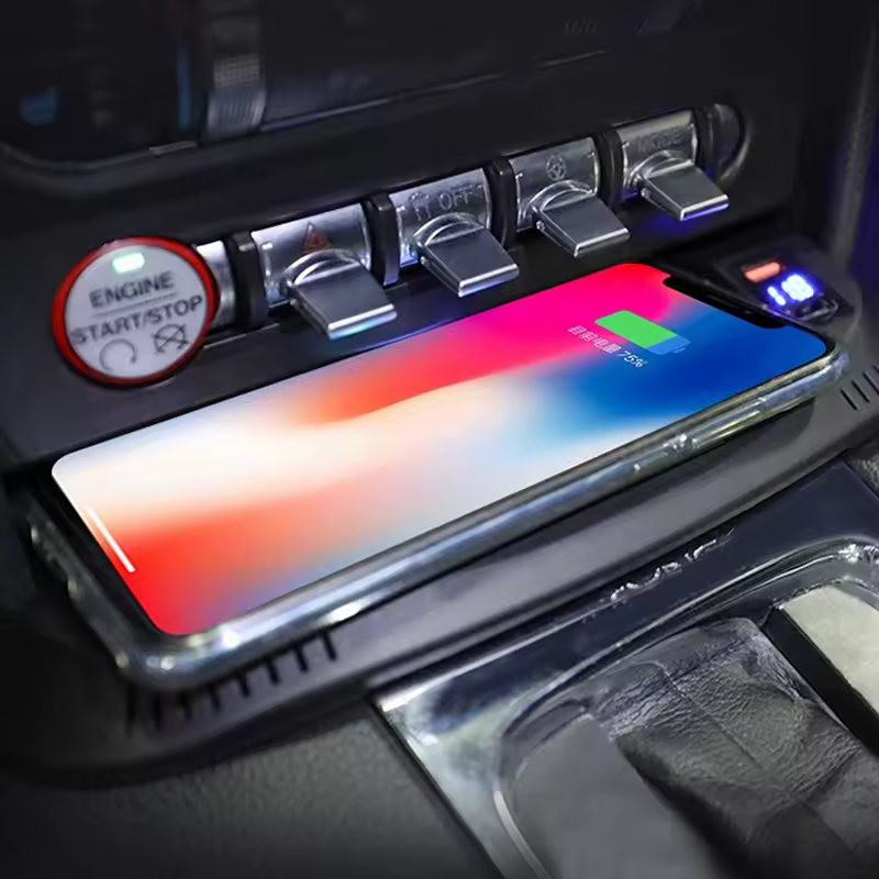 15w Auto kabelloses Ladegerät schnelles Handy-Ladegerät Ladepad Platte Lade halter für Ford Mustang GT 2013-2017 Zubehör
