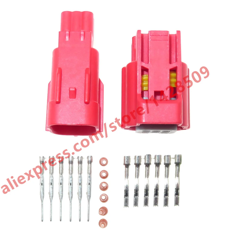 1 Set 6 Pin  MWTRB-06-1A-R MWTPB-06-1A-R Interface Docking Connector Red Auto Plastic Housing Waterproof Wiring Socket