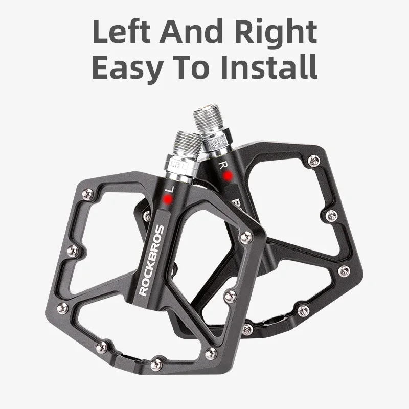 ROCKBROS – pédales de vélo en alliage d\'aluminium, vtt, route, antidérapantes, roulement scellé ultraléger, moulage monobloc, pédales de vélo