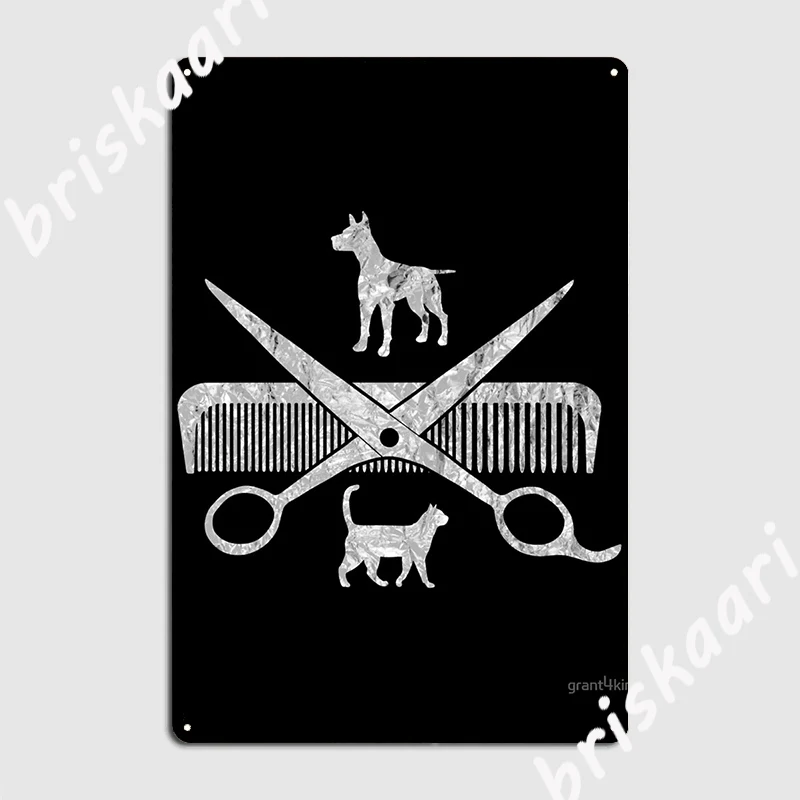 Grooming Tools Pet Groomer Graphic Dog Groomer Dad Gifts Metal Sign Wall pub Plates Classic Club Bar Tin sign Poster