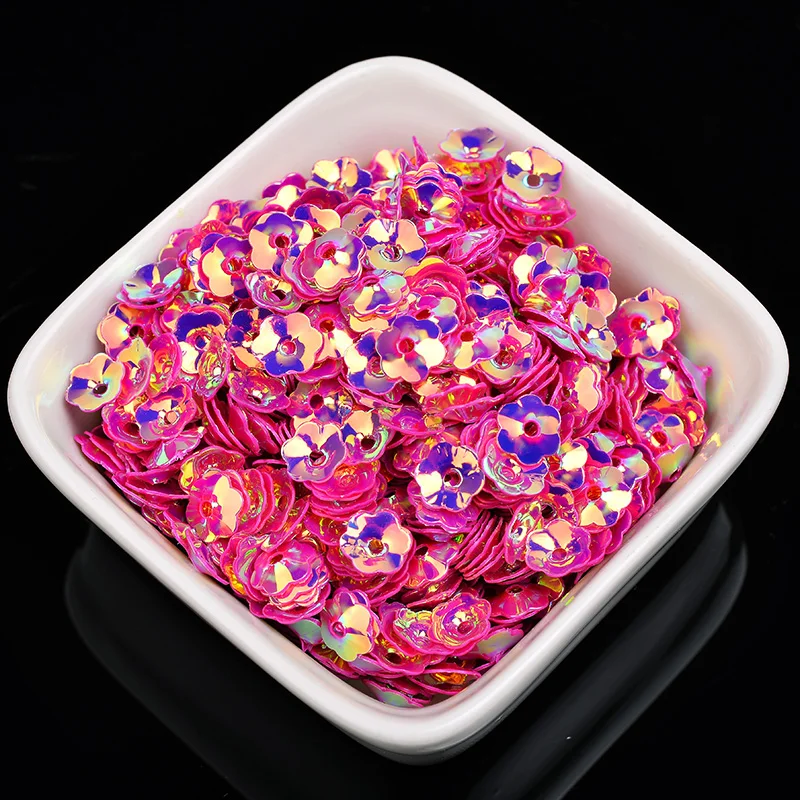 20g Hot 3D Cup Plum Blossom Sequin Multi Size  5mm  Flowers Sequins Lentejuelas Fittings for Needlework Craft Costume Jewelery