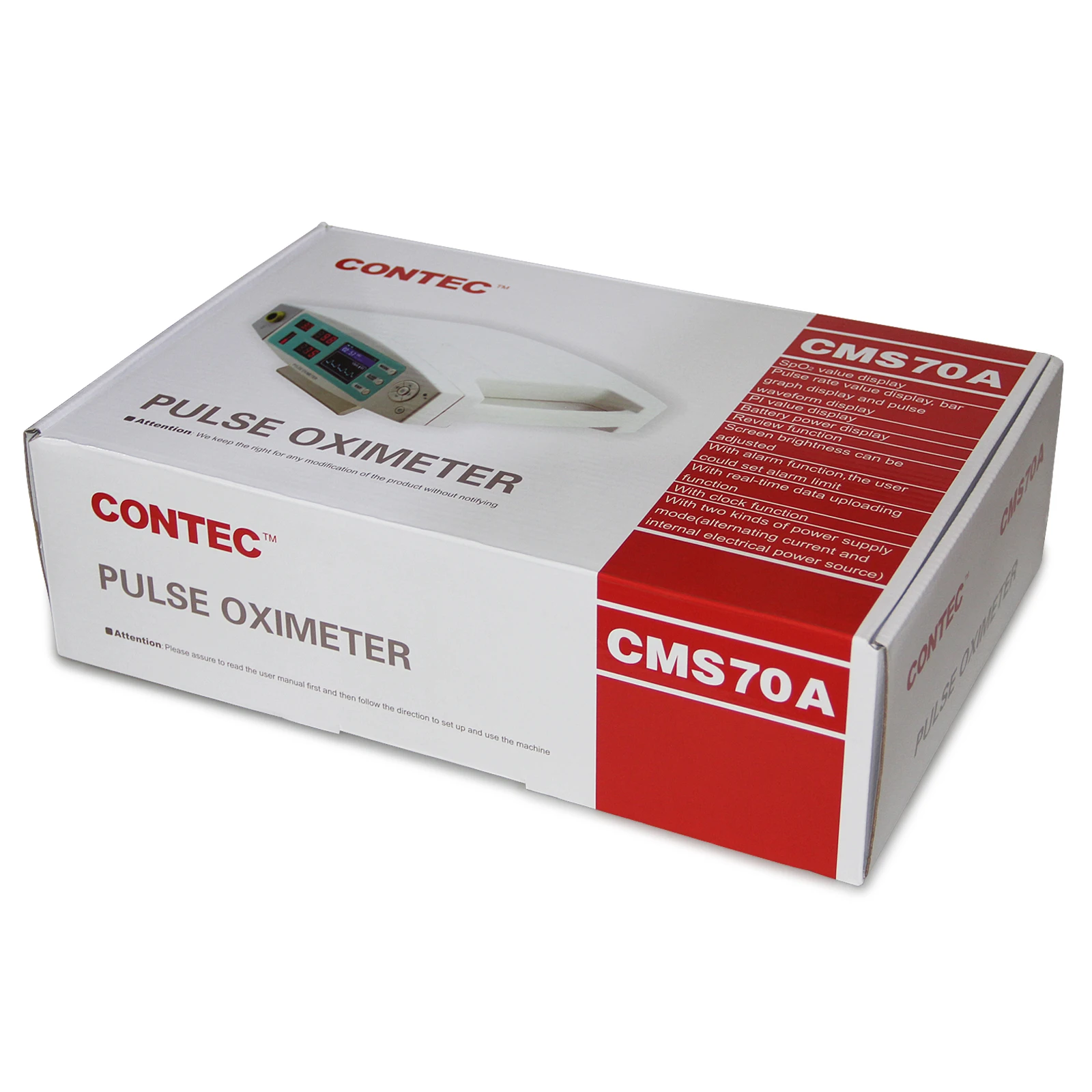 CONTEC CMS70A Desktop Finger Pulse Oximeter Blood Oxygen Monitor  Tonometer SpO2 Pulse Rate PI Alarm+ USB